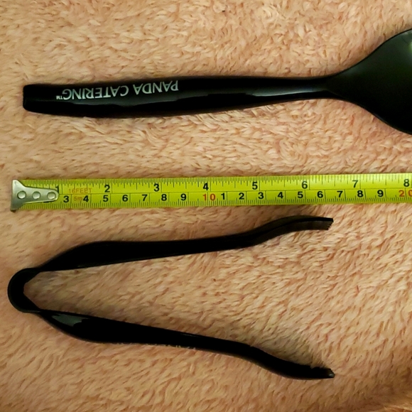 Lot 7 Panda Express chinese restaurant cartering plastic serving spoon + 3 tongs - Picture 3 of 4